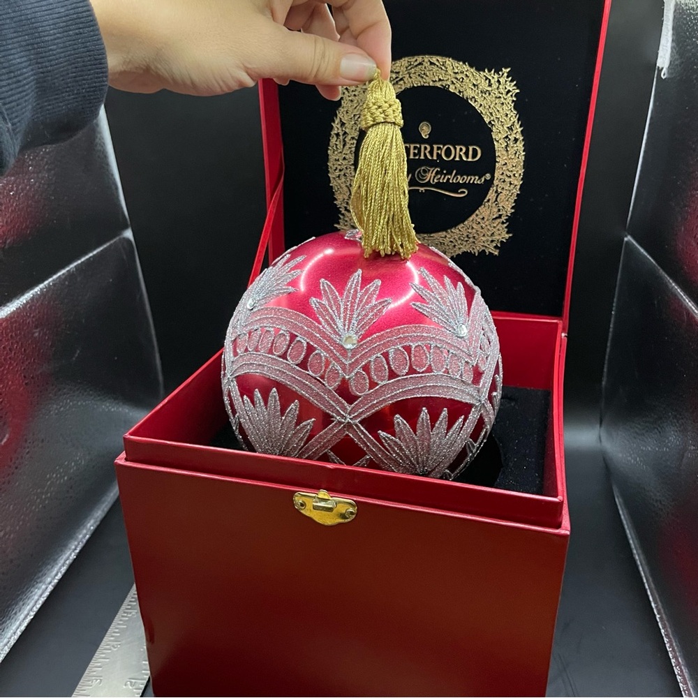 Waterford Holiday Heirlooms peacock Masterpiece Ball 6" Christmas Ornament